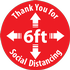 Thank You For "6FT" Social Distancing Floor Decals